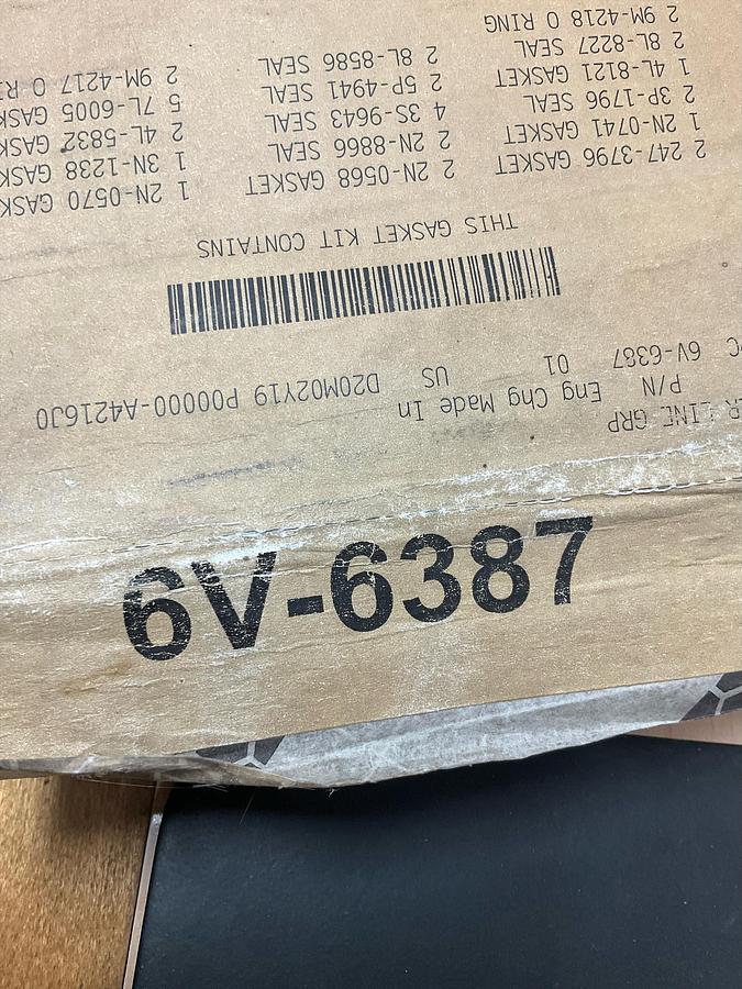 CAT Oil Cooler and Lines Gasket Kit PN: 6V-6387