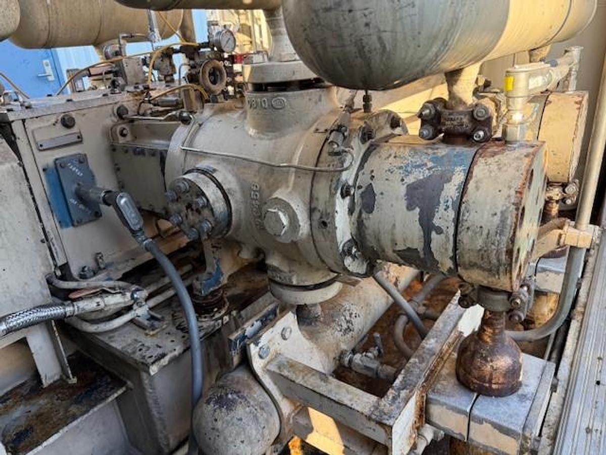 Used 600 HP / Ariel JGA-4 SN F-21749 Four Stage CNG Compressor Package Size 6.125” x 4.125” x 3.375” x 3.375” x 1.75” x 1.75” with ACE E721 Cooler