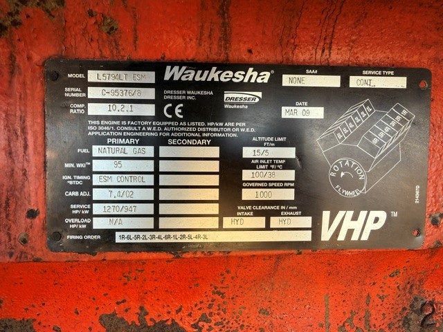 Used Waukesha L5794LT ESM Engine SN: C-95376/8