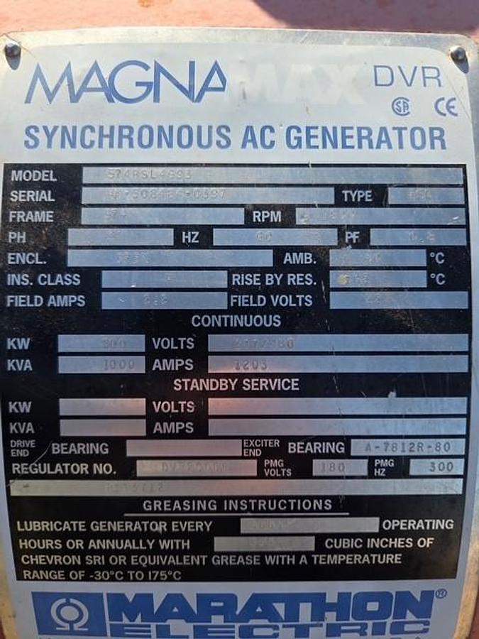 Used F26LNR042: Hatch - USA Rare Earth | 750kW or 1300kW NG Generator