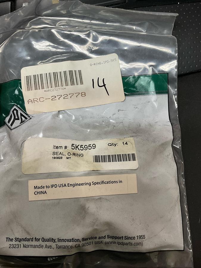 IPD O-RING SEAL PN: 5K5959 