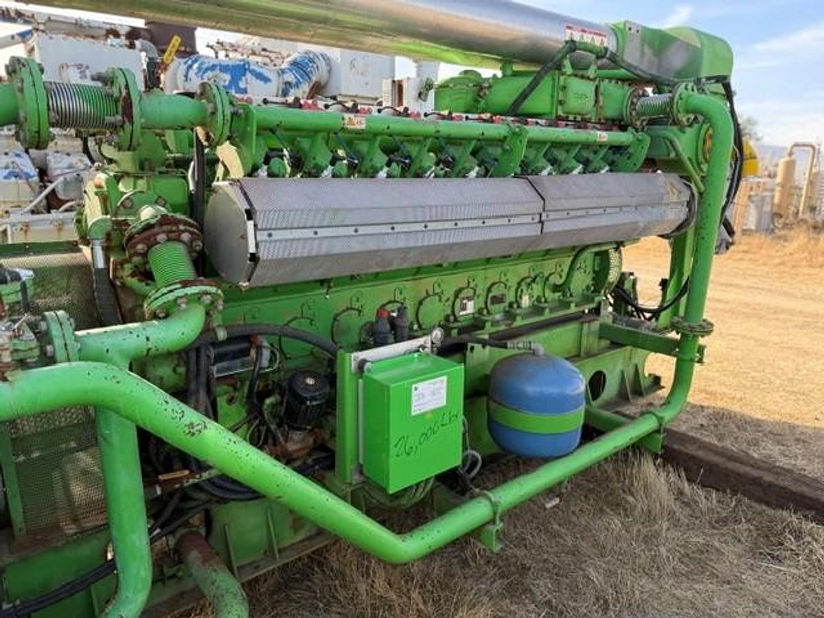 Used Jenbacher Genset Model J-320GS S/N 1239634 1095 KW 1800 RPM 60 Hz 3 Phase 480/277 Volts
