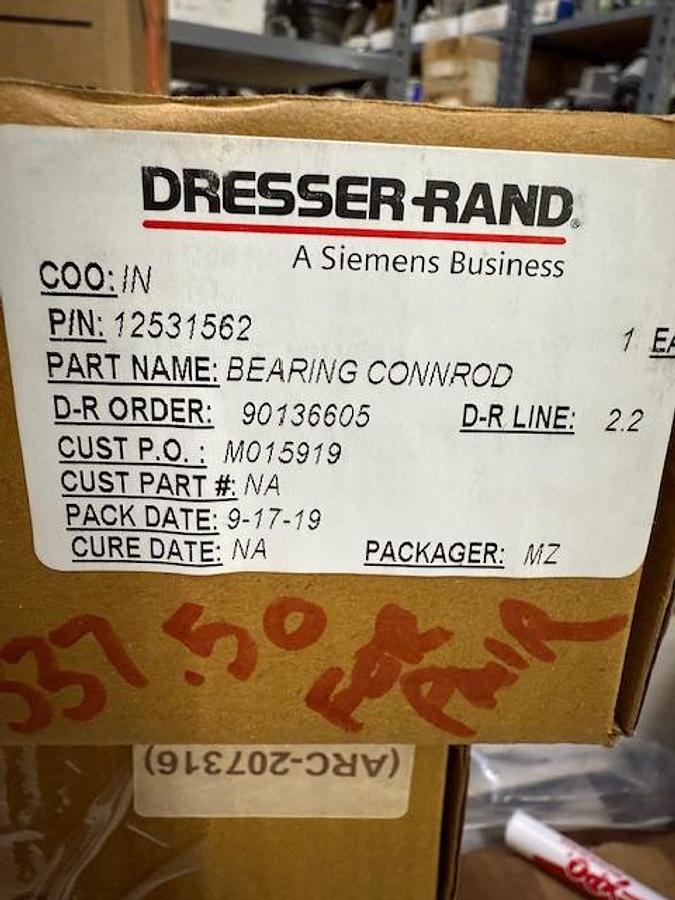 Dresser Rand OEM Bearings PN: 12531562