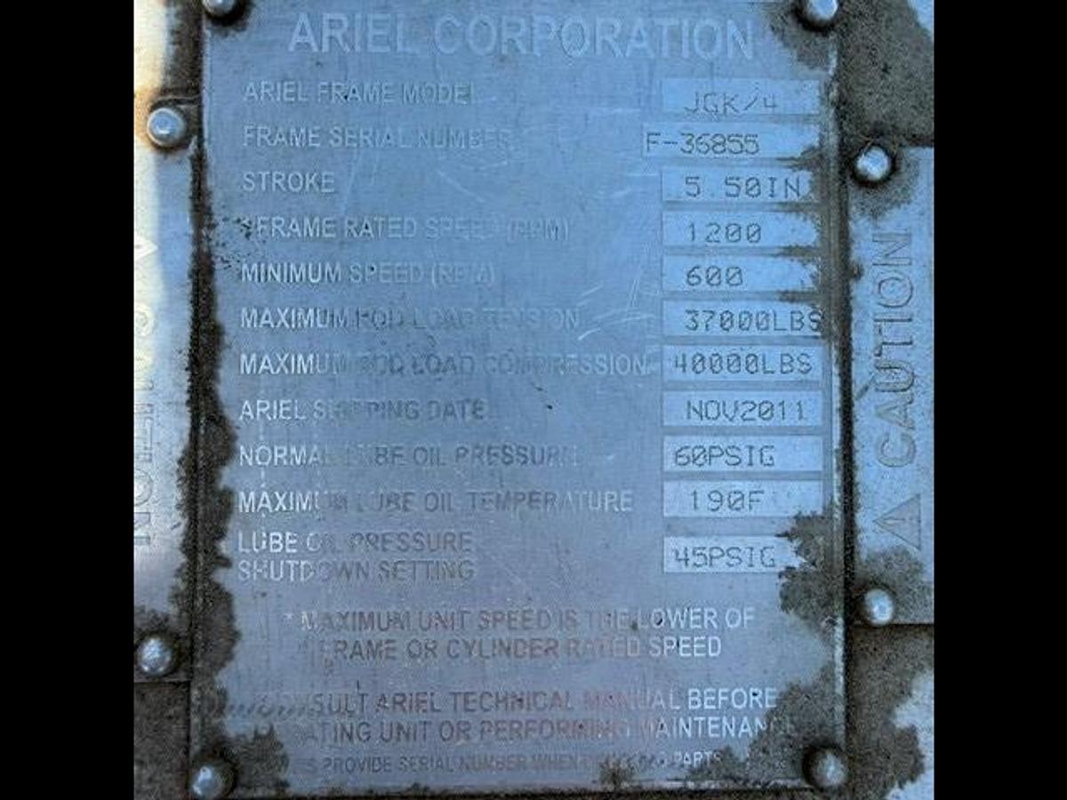 Used Ariel JGK-4 Compressor Frame SN F-36855