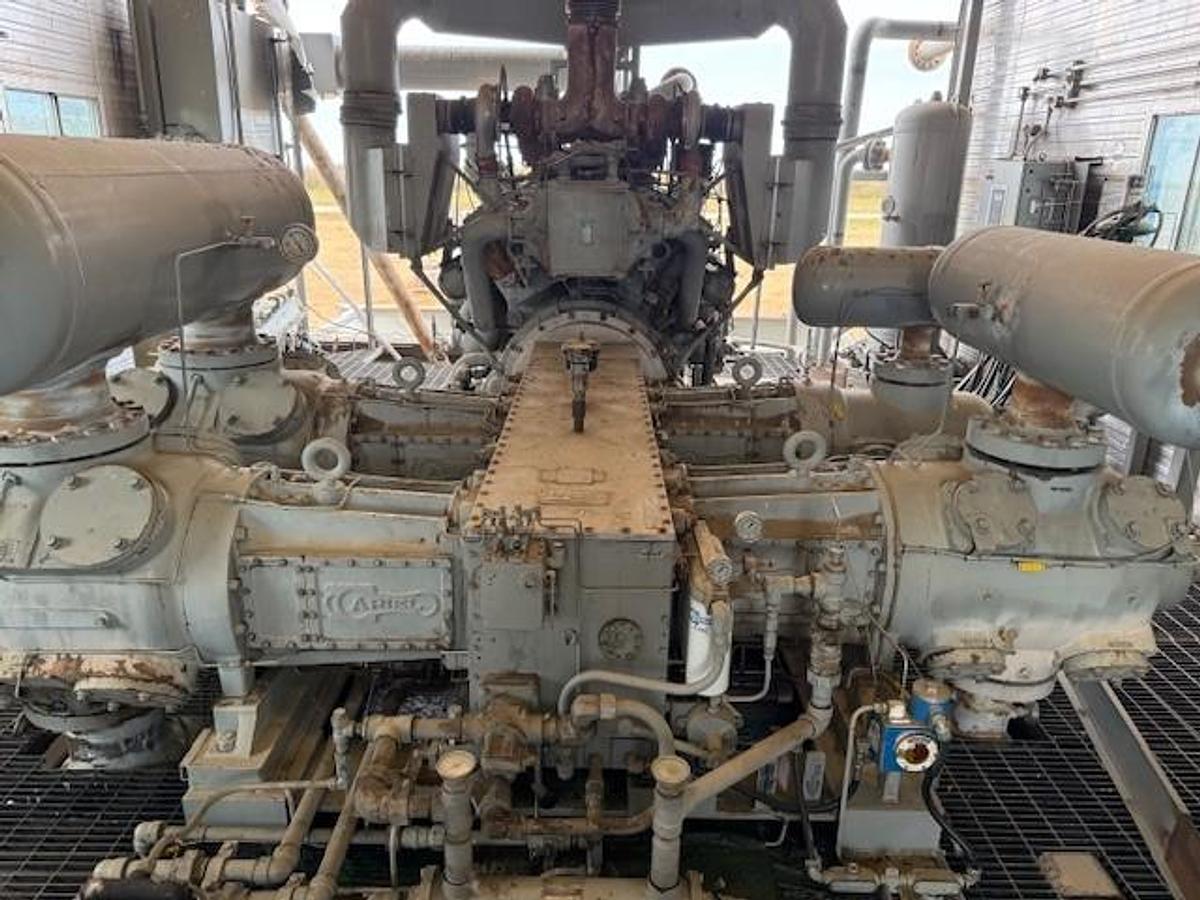 Used Waukesha Model L5790GL SN C-12498/3 Ariel Model JGK-4-3 Stage SN F-12035 Cylinder Sizes 14.125" x 13.625" x 9.125" x 6.25" Air-Ex Cooler Model 156EH 635,1315,1485