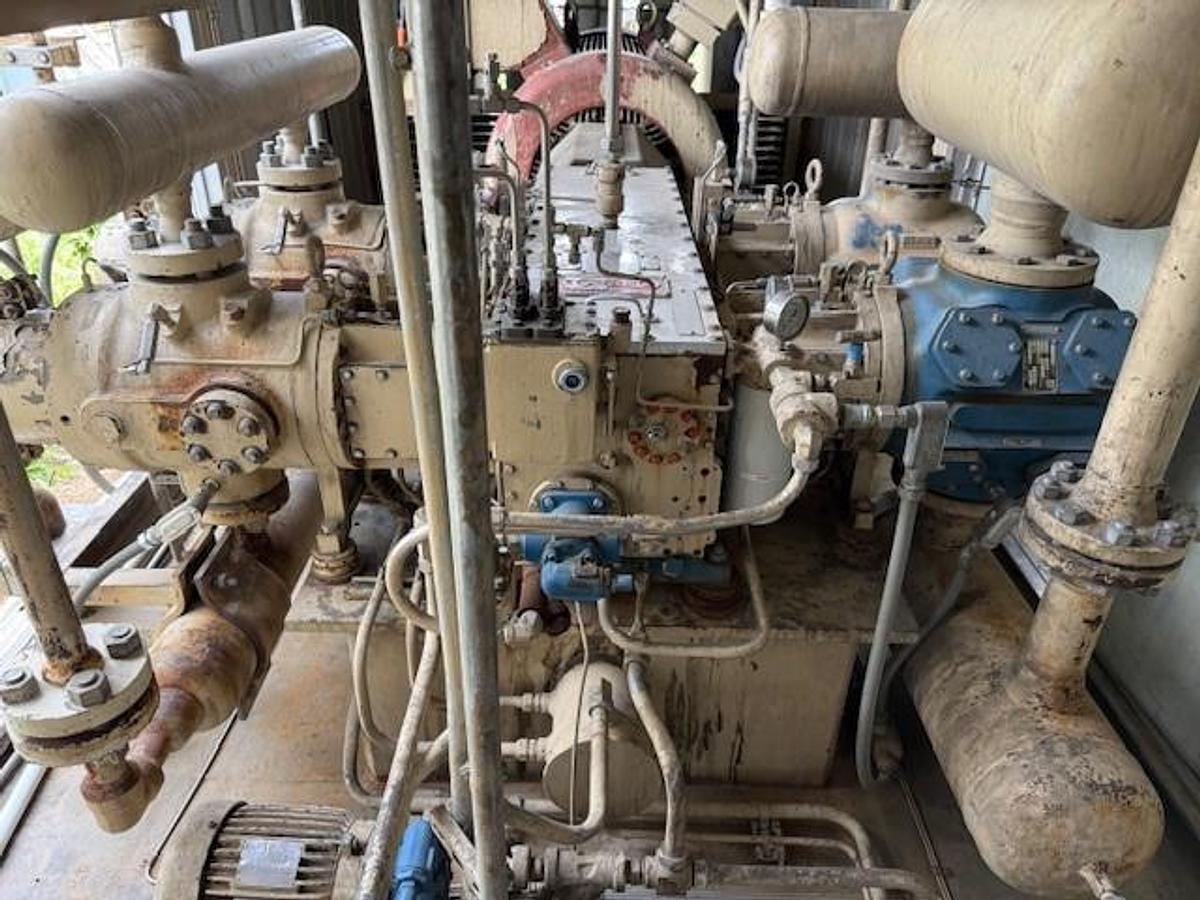 Used 600 HP / Ariel JGA-4 SN F 21750 Four Stage CNG Compressor Package Size 6.125” x 4.125” x 3.375” x 3.375” x 1.75” x 1.75” with ACE E721 Cooler