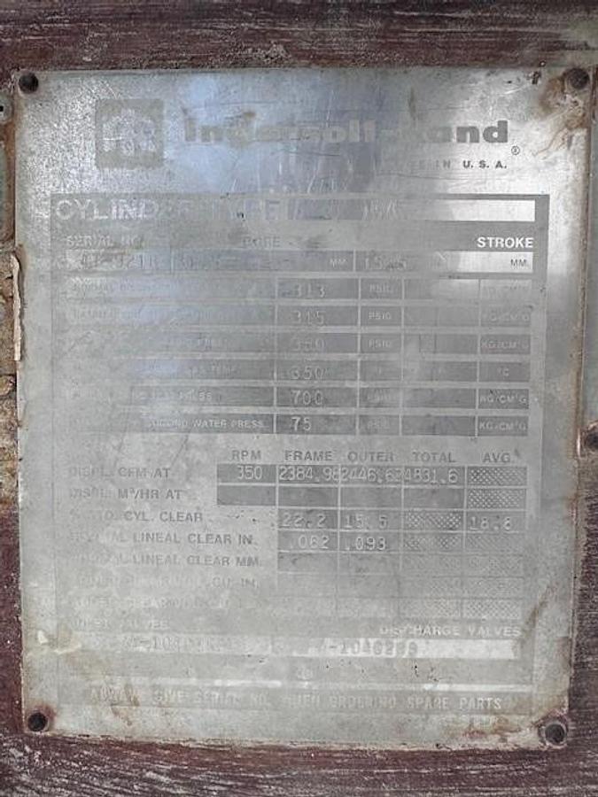 Used Ingersoll Rand 31.5” x 15” stroke KVR 350 # Cylinder SN 4T-9216