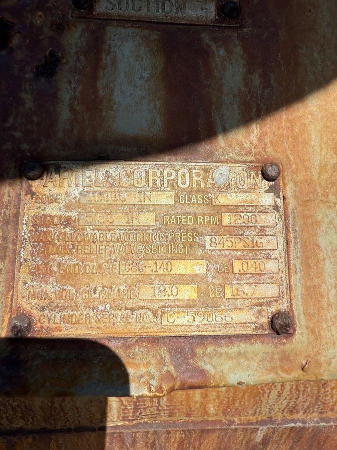 Used Waukesha L7044GSI / Ariel JGK-2 Compressor Package SN F-18820 Size 11" x 6.25"