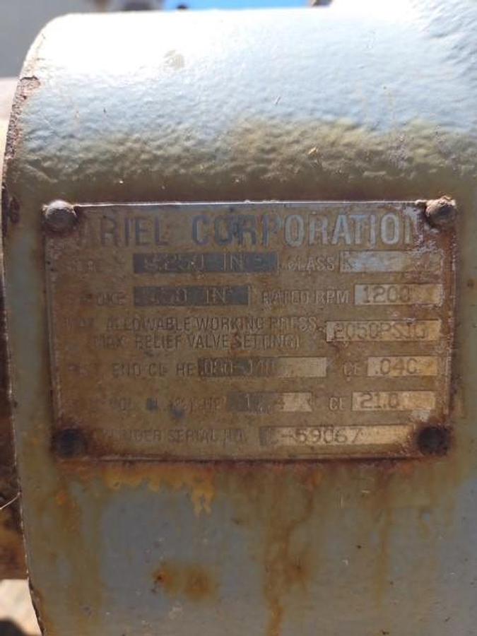 Used Ariel 6.25” JGK 2050 # Cylinders SN C-59067