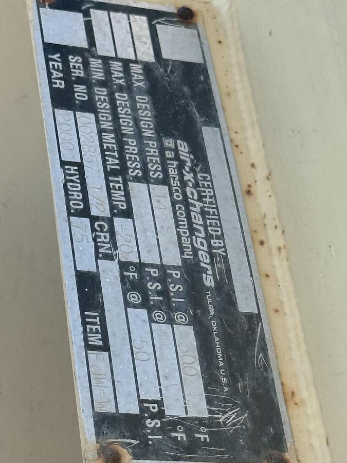 Used Air X Changer 108EH Three Stage Gas Cooler SN 002857