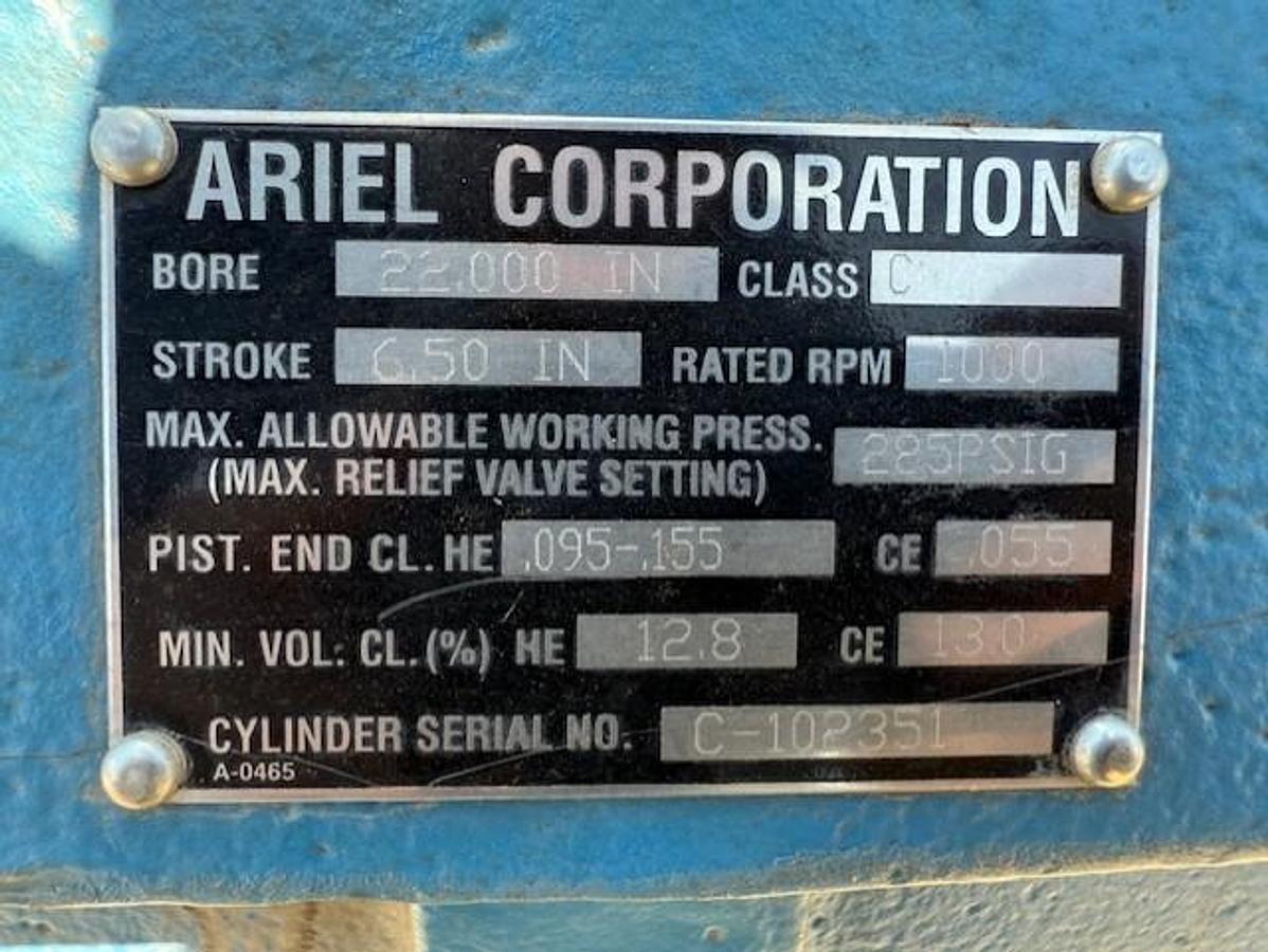Used Ariel 22” JGC 285 # Cylinder SN C-102351