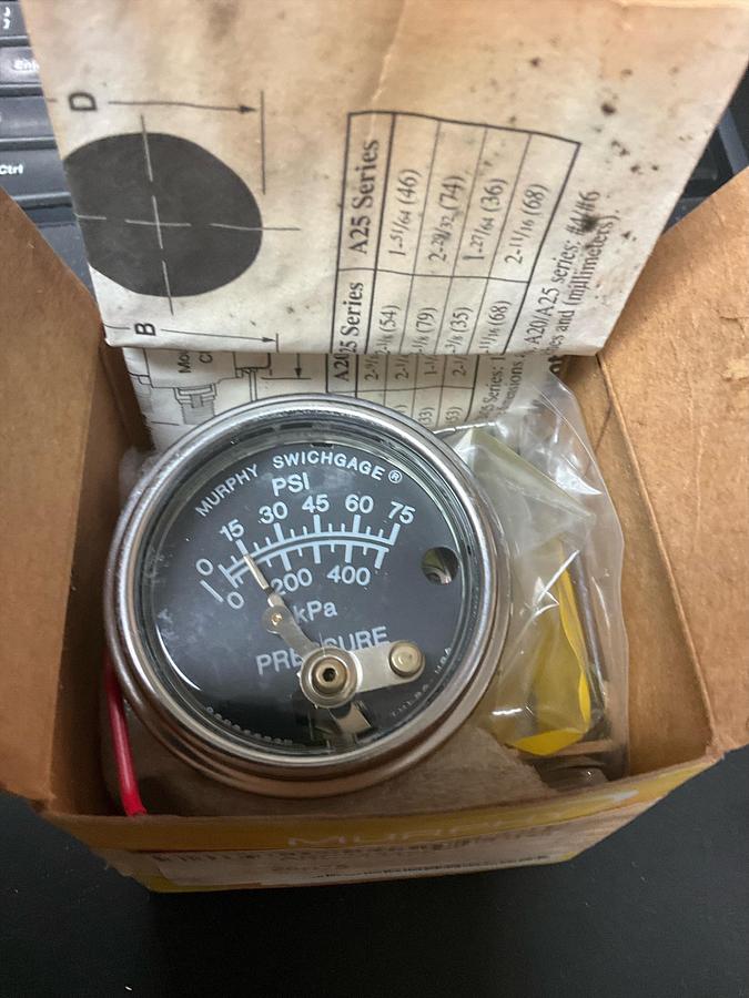  Murphy Oil Pressure Gauge PN: 20P-75