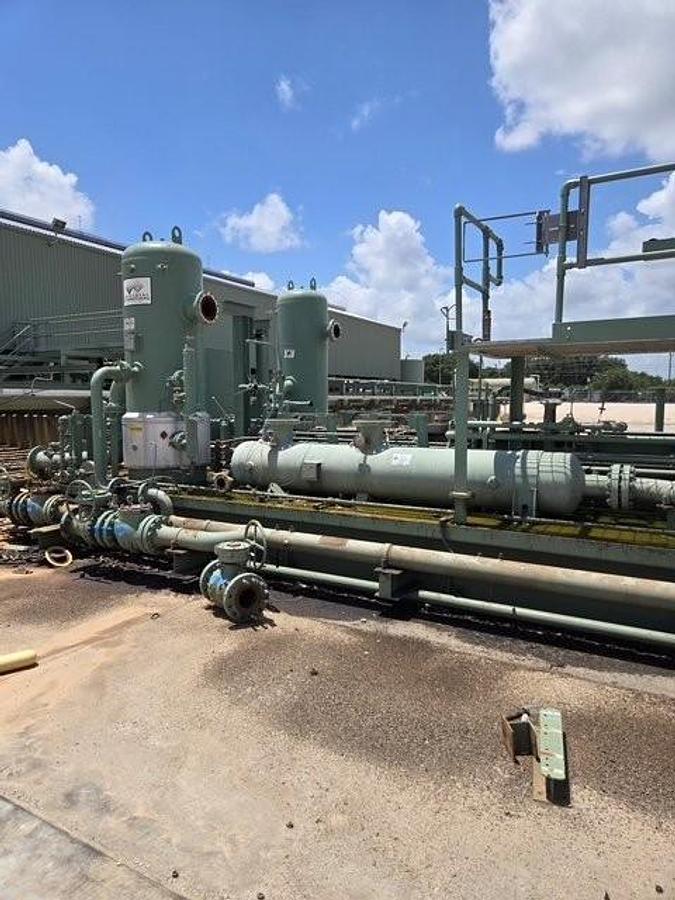 Used CAT G3606 / Ariel JGC/D-4 Two Stage Compressor Skid with Scrubbers and 132F2 Cooler Only