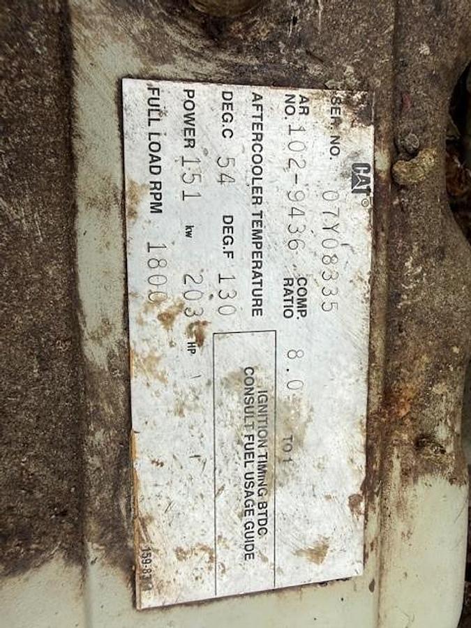 Used Caterpillar G3306TA Engine SN 07Y08335