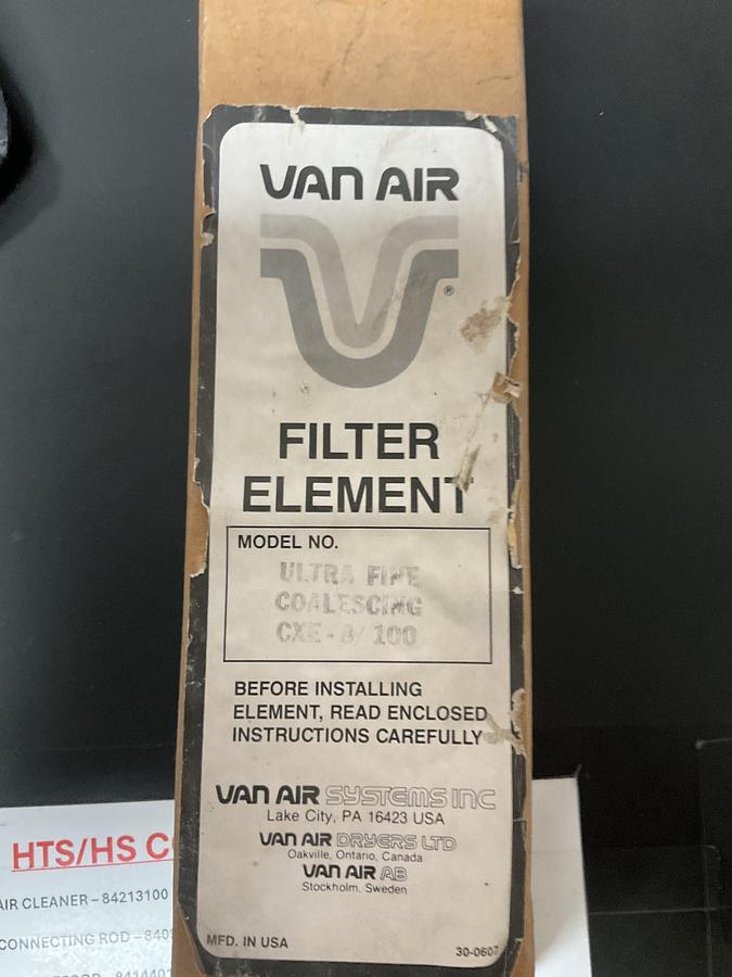 Van Air Ultra-Fine Coalescing Filter Element Model: CXE-8/100 PN: 26-1224