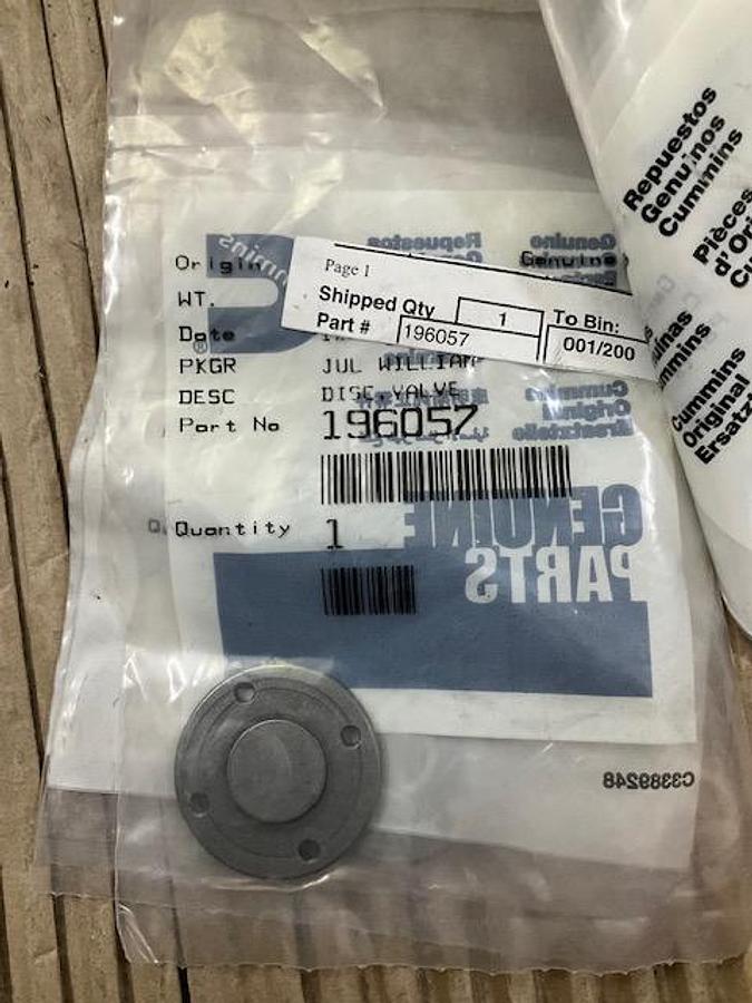 Cummins Valve Disc PN 196057