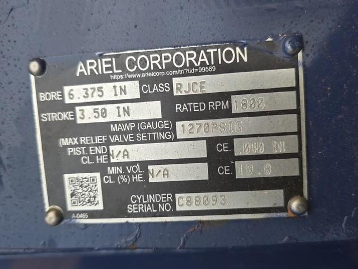 Used Ariel 6.375” x 3.875” RJ Tandem Cylinder SN C-88093 / C-88094 (Rebuilt)