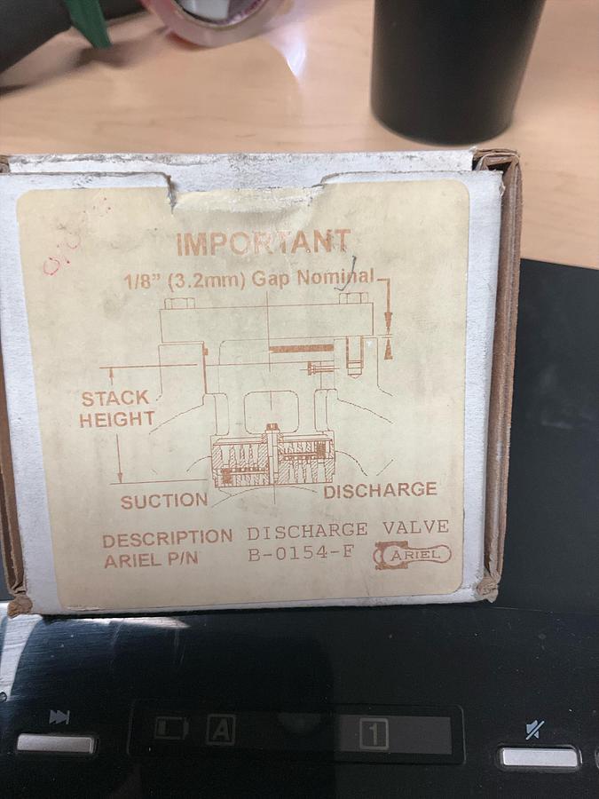 Ariel 52rx Discharge Valve Discharge Valve PN: B-0154-F