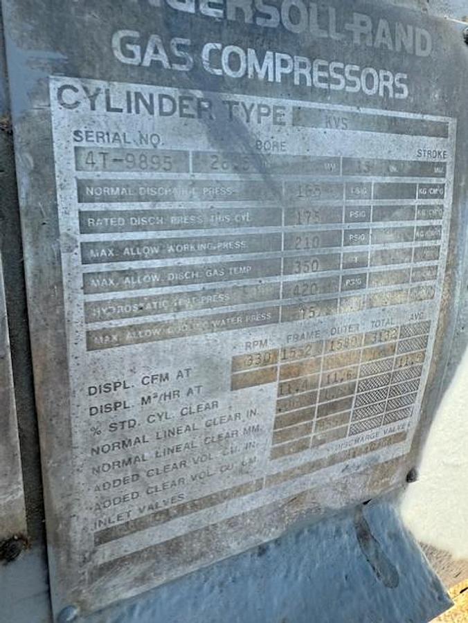 Used Ingersoll Rand 26.5” KVS 210 # Cylinder SN 4T-9895