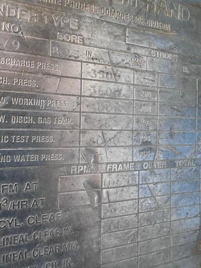 Used Ingersoll Rand 8.25” x 15” stroke KVR 4000 # cylinder SN 4T-9979