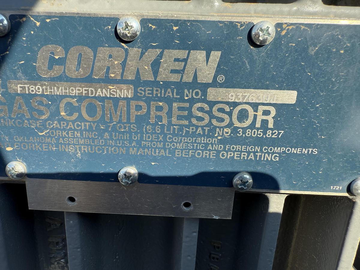 Used CORKEN FT891HMH9PFDANSNN / 20 HP Gas Compressor SN 942VD