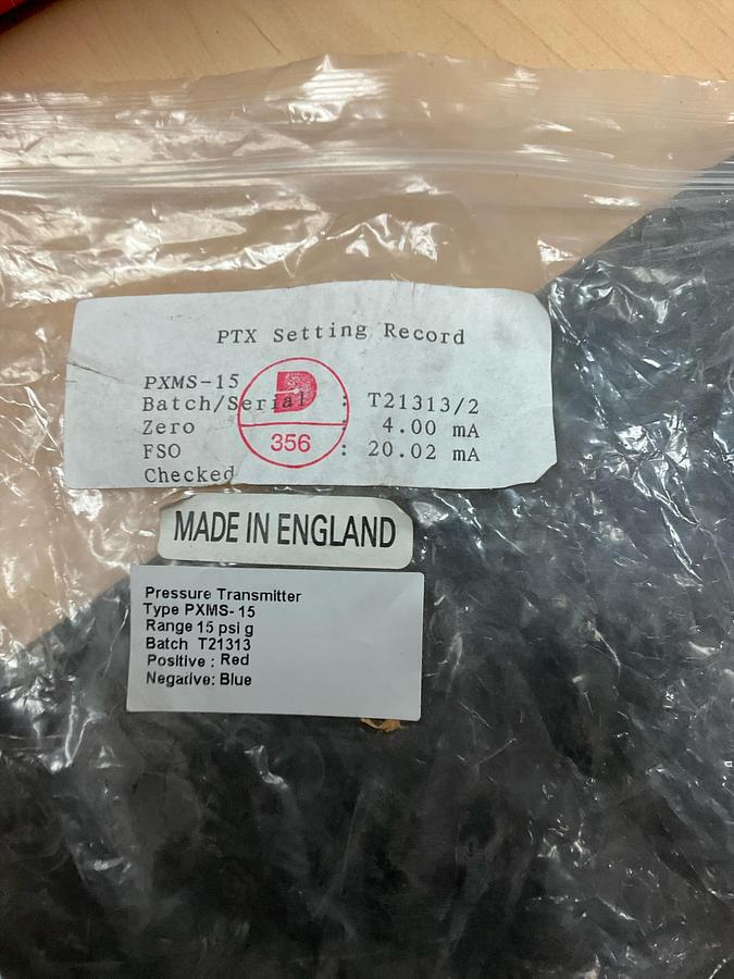 FW MURPHY PRESSURE TRANSMITTER PN: PXMS-15