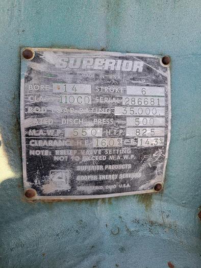 Used White Superior 14”x 6” MW Cylinder SN 286681