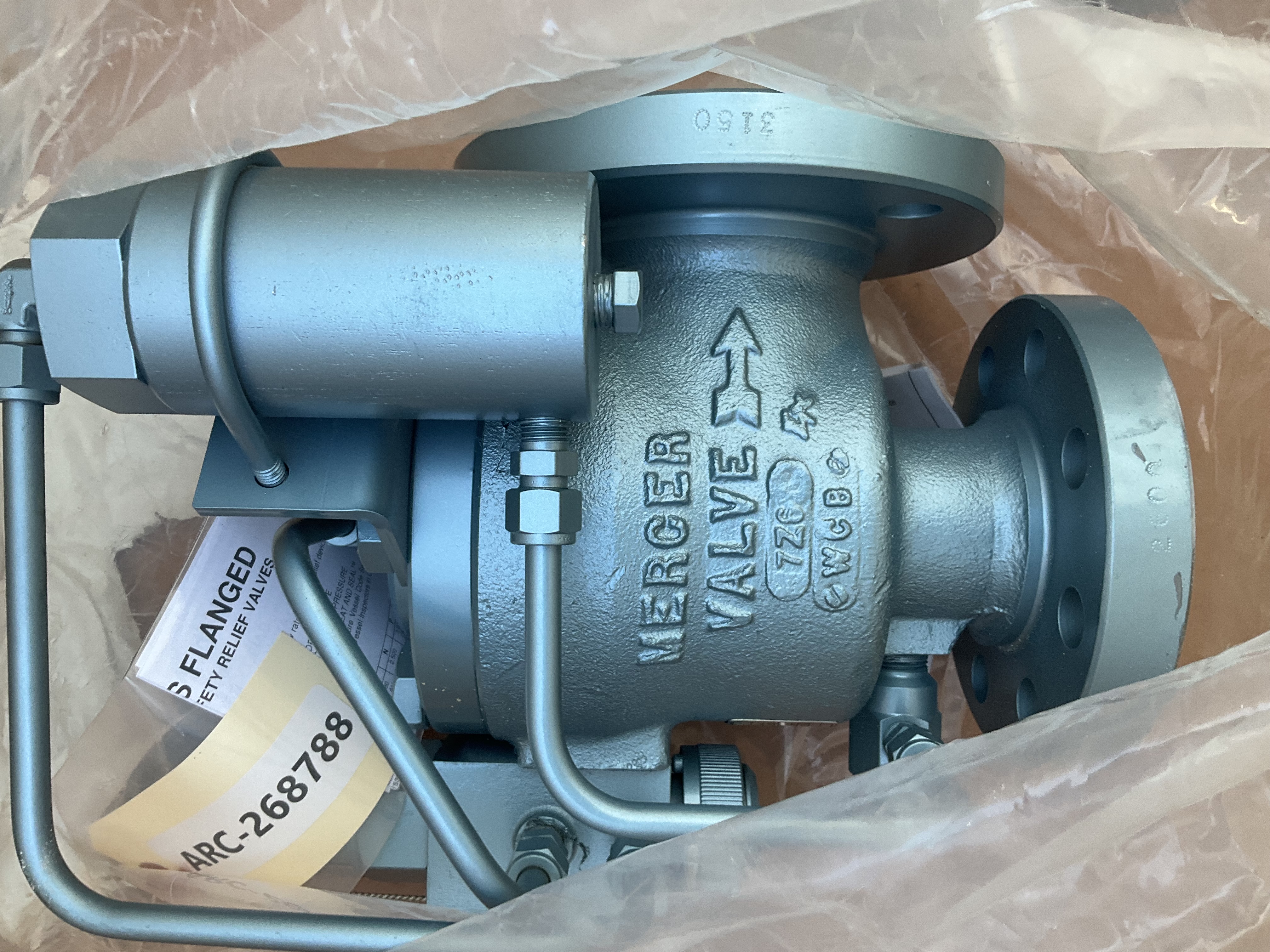 Mercer VALVE,RELIEF,SNAP PILOT DESIGN,635 PSI SET,"H" 0.866 SQ IN,2" RF X 3" RF PN: 9553H1327NS