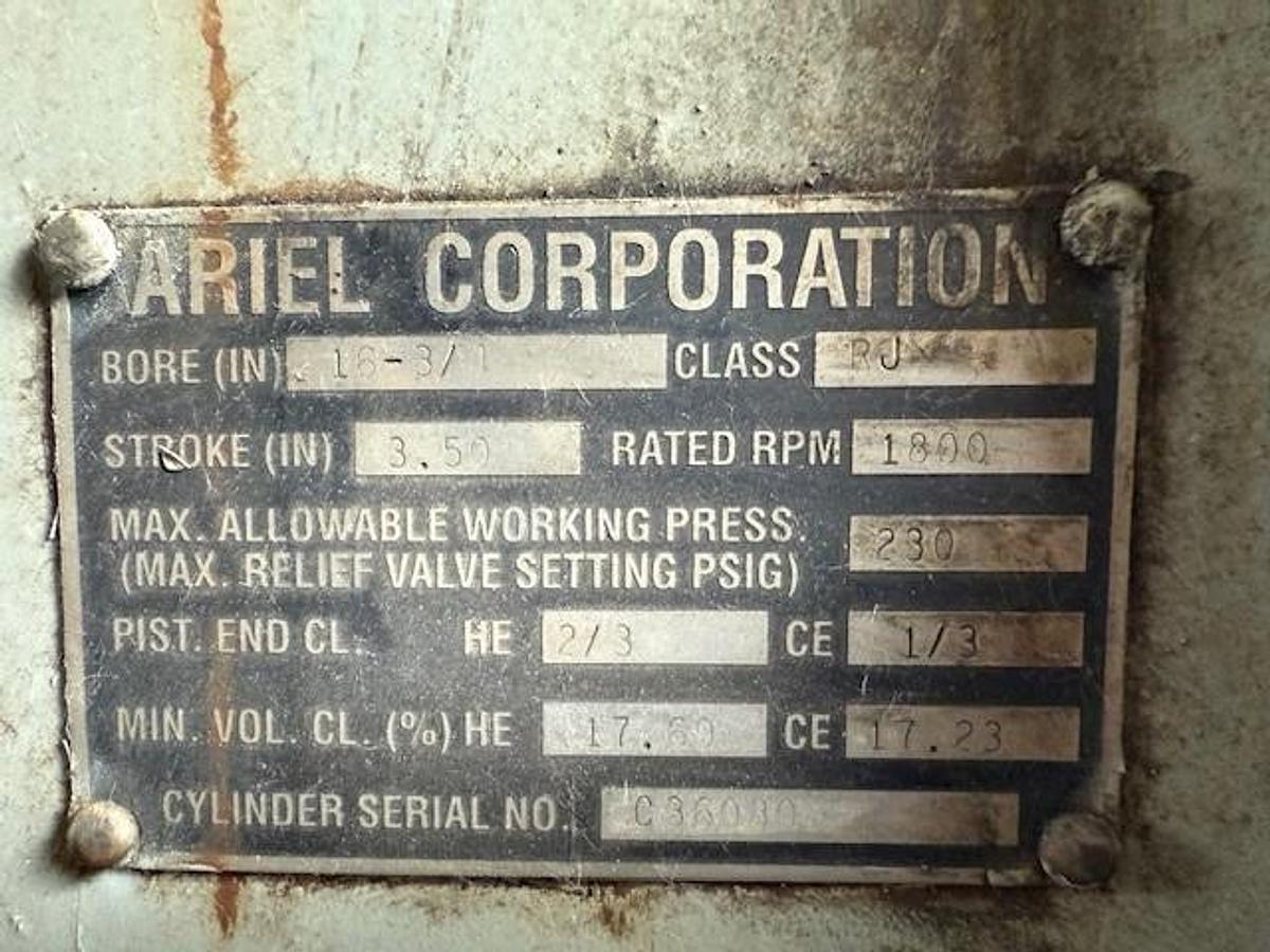 Used Ariel JGJ-2 / Cat G3412LE Compressor Package Size 16.75" x 9.75" SN F-12147