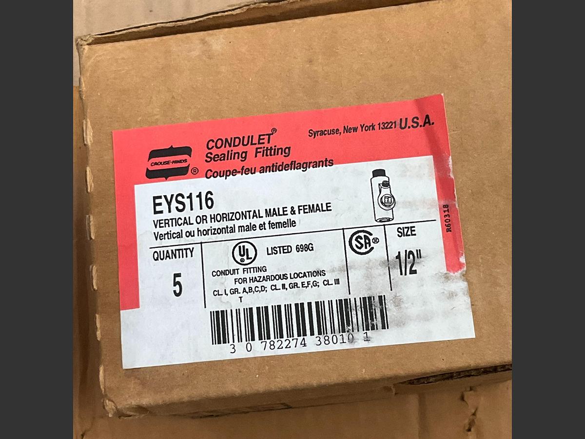 Eaton Crouse-Hinds EYS116 conduit sealing fitting ½-inch