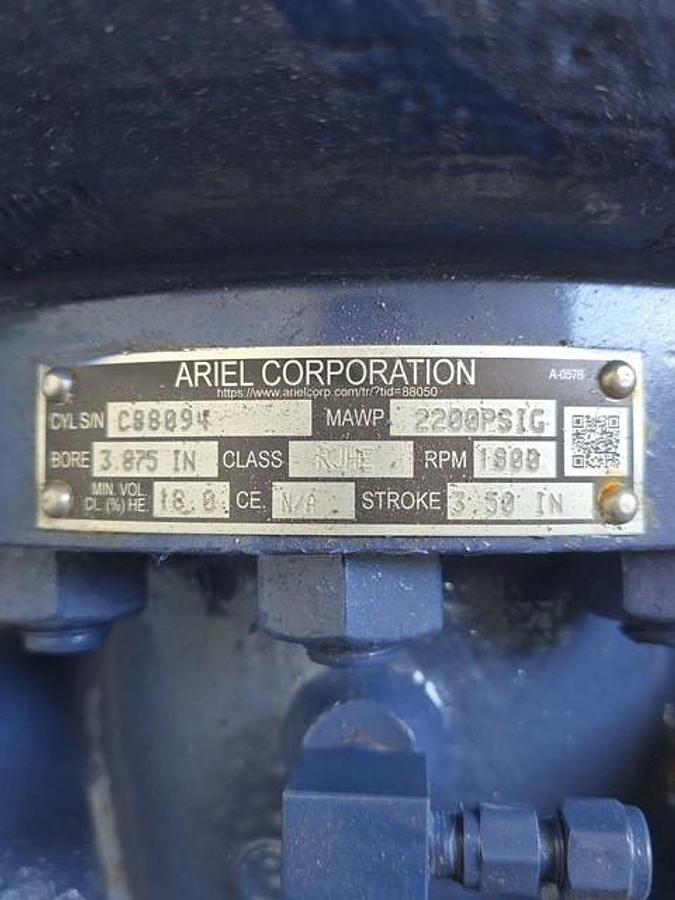 Used Ariel 6.375” x 3.875” RJ Tandem Cylinder SN C-88093 / C-88094 (Rebuilt)