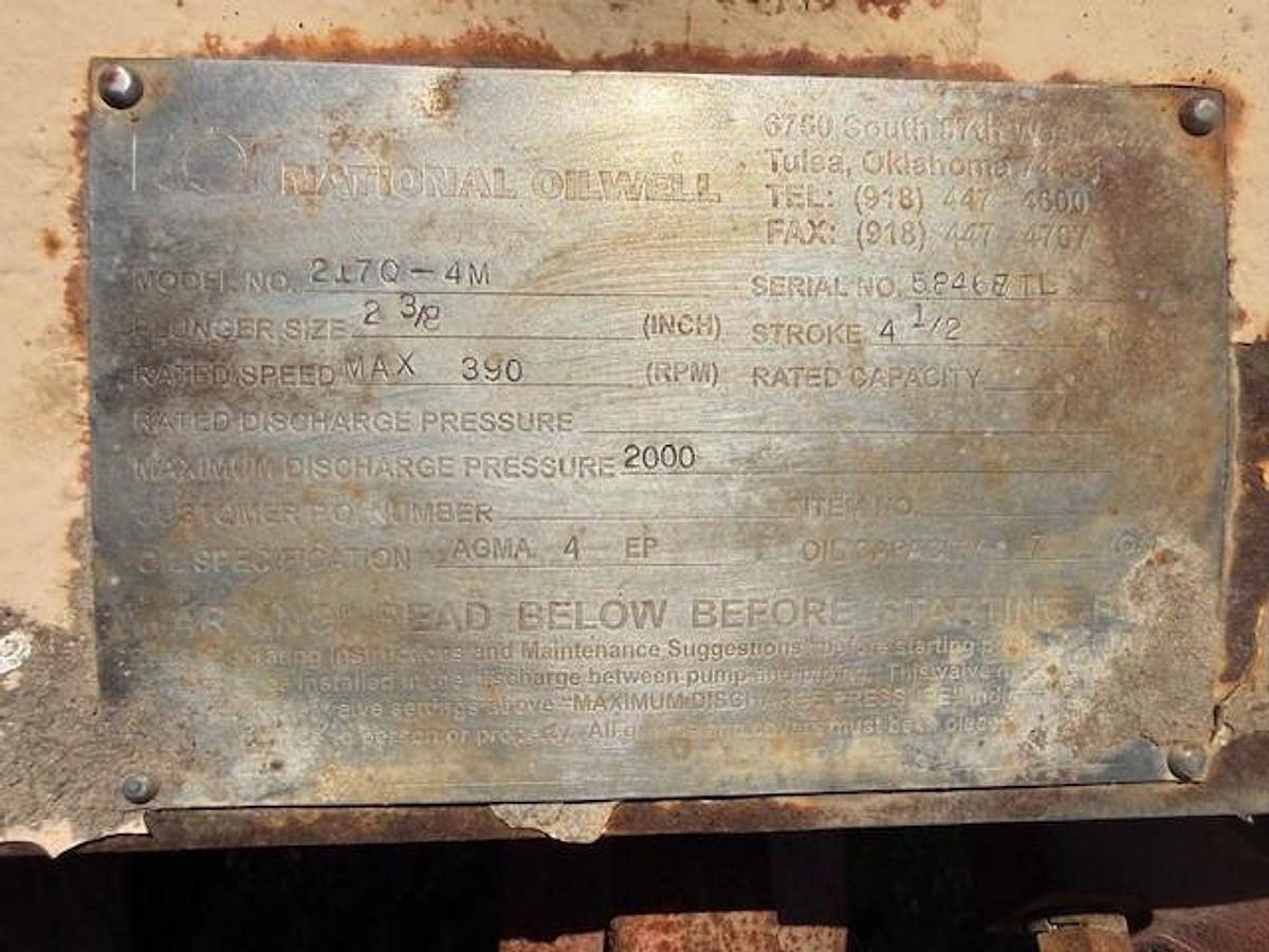Used National 217Q-4M Pump SN 58476TL