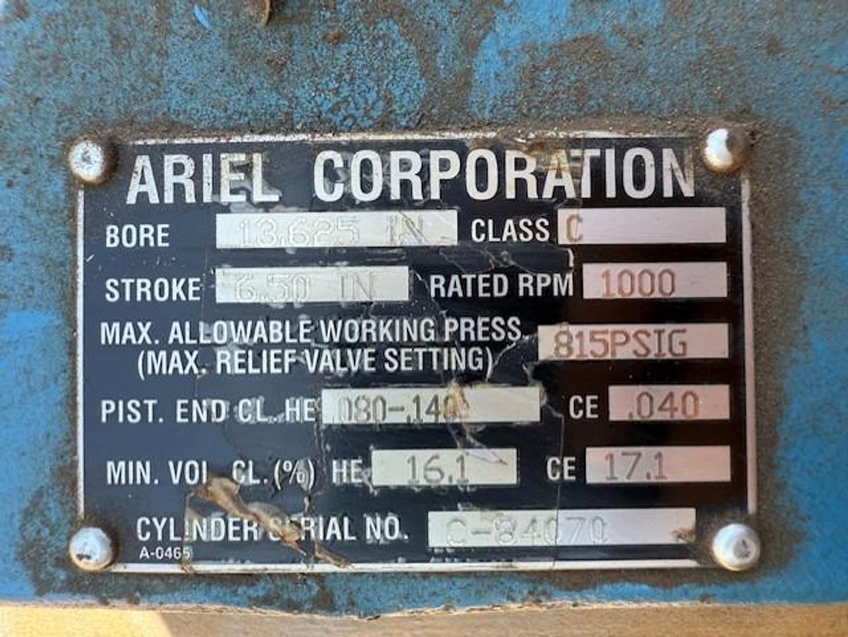 Used Ariel 13.625” JGC 815 # Cylinder SN C-84070