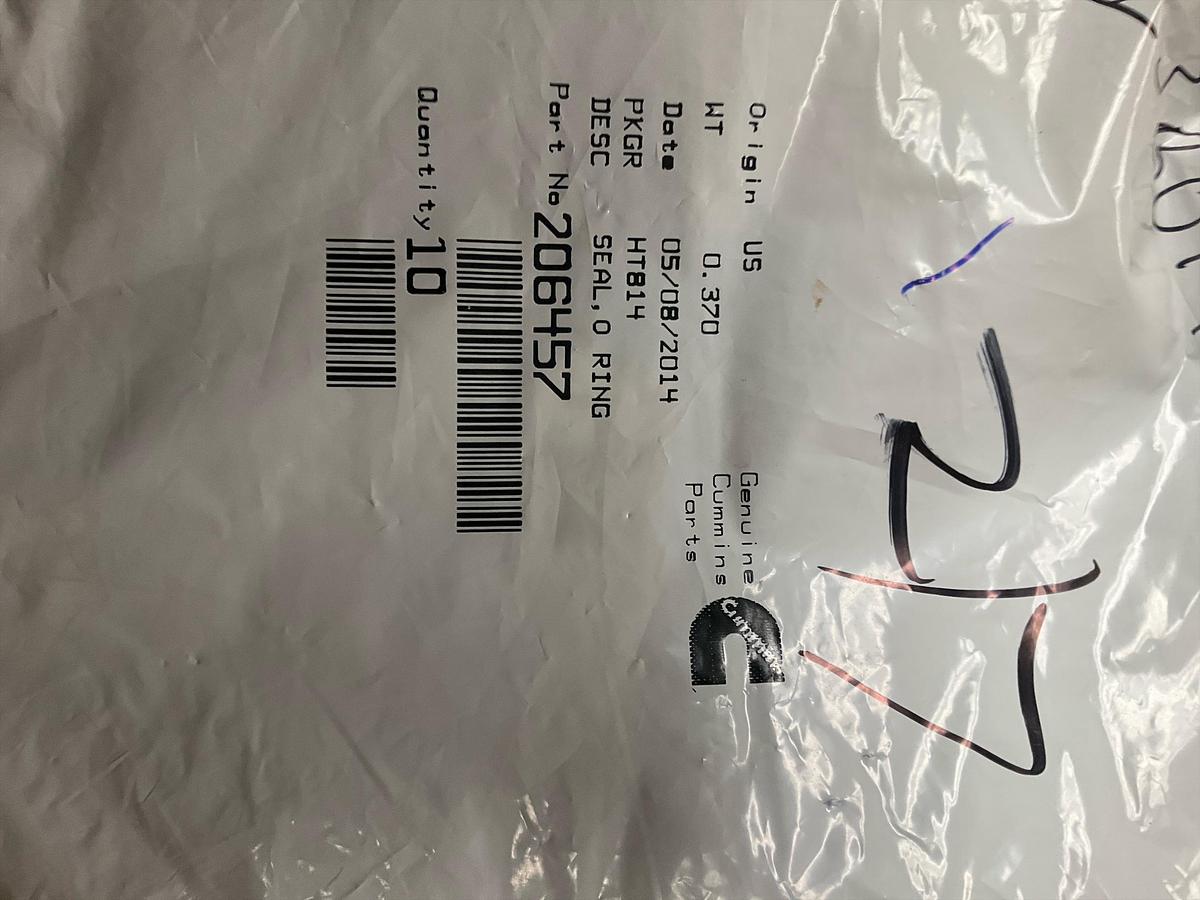 Cummins O-ring seal PN: 206457