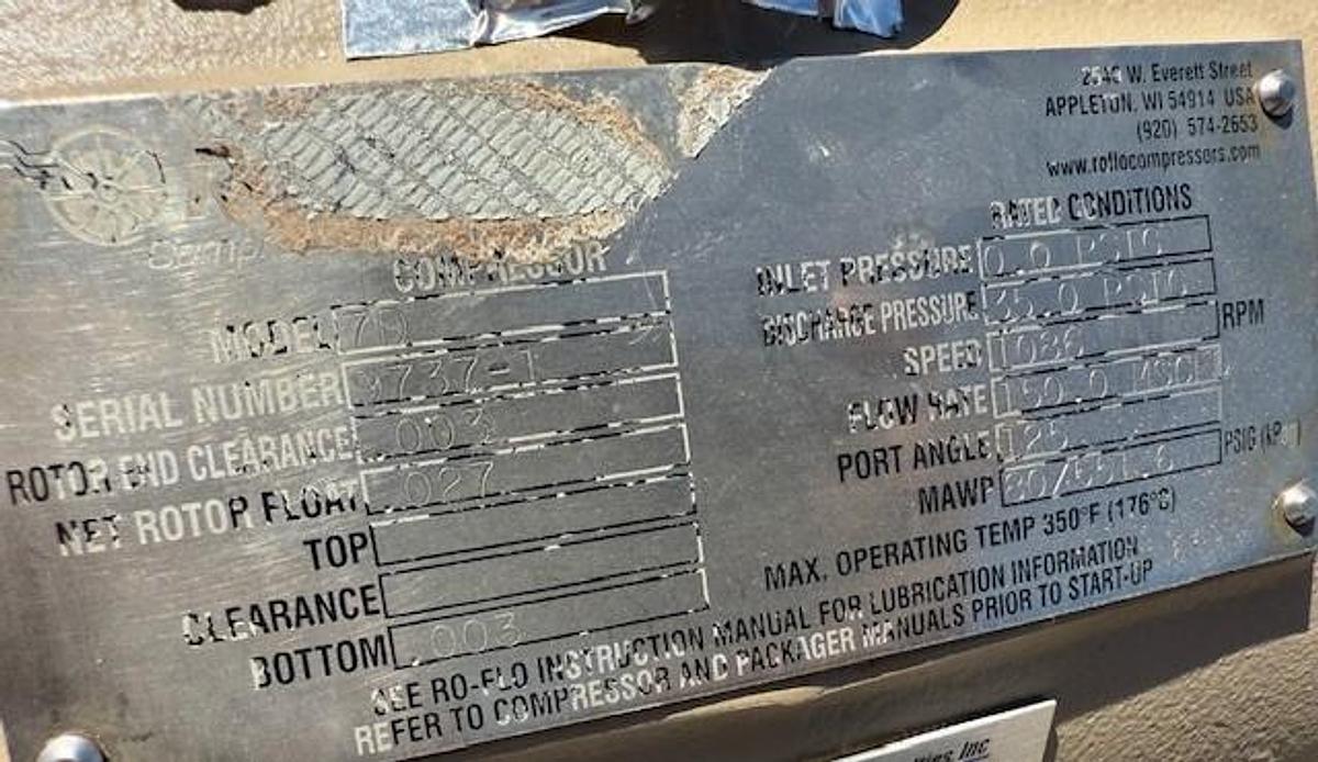 Used AC RoFlo Compressor Model 7D SN 9737-1