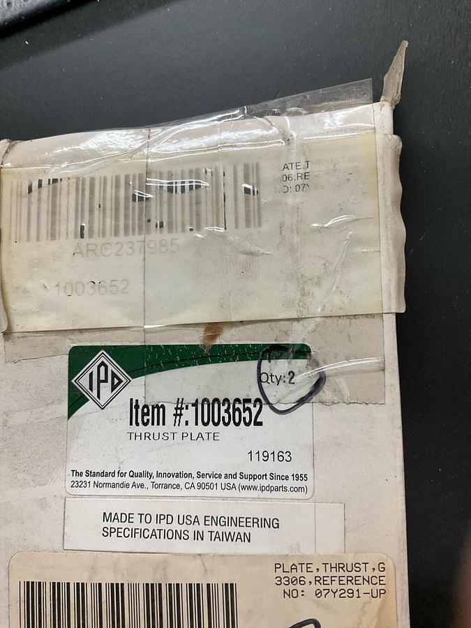 IPD 1003652 (2) Thrust Plates Caterpillar 1673C 3306/B/C G3306