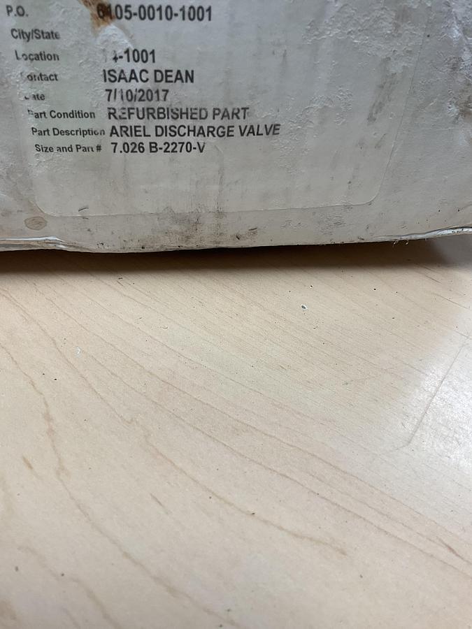 Rebuilt Ariel Discharge Valve PN: B-2270-V