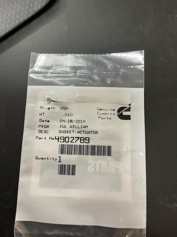 Cummins Actuator Gasket PN: 4902789 