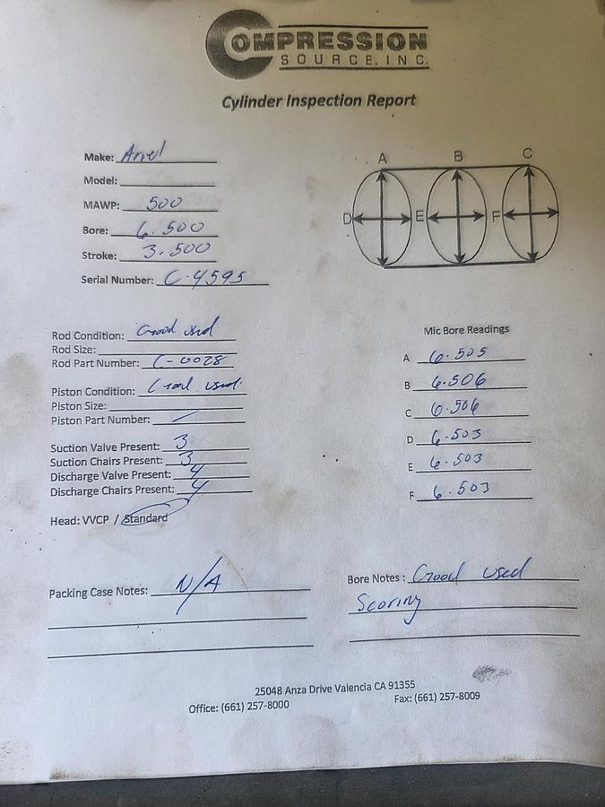 Used Ariel 6.5" Cylinder C-4595