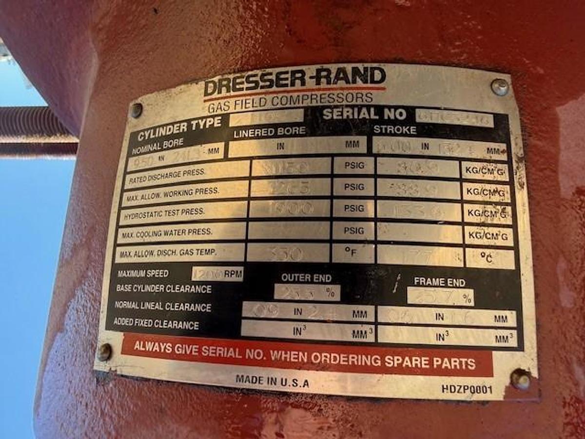 Used Ingersoll Rand 9.5” x 6” stroke HOS 1265 # Cylinder SN 6HC3246