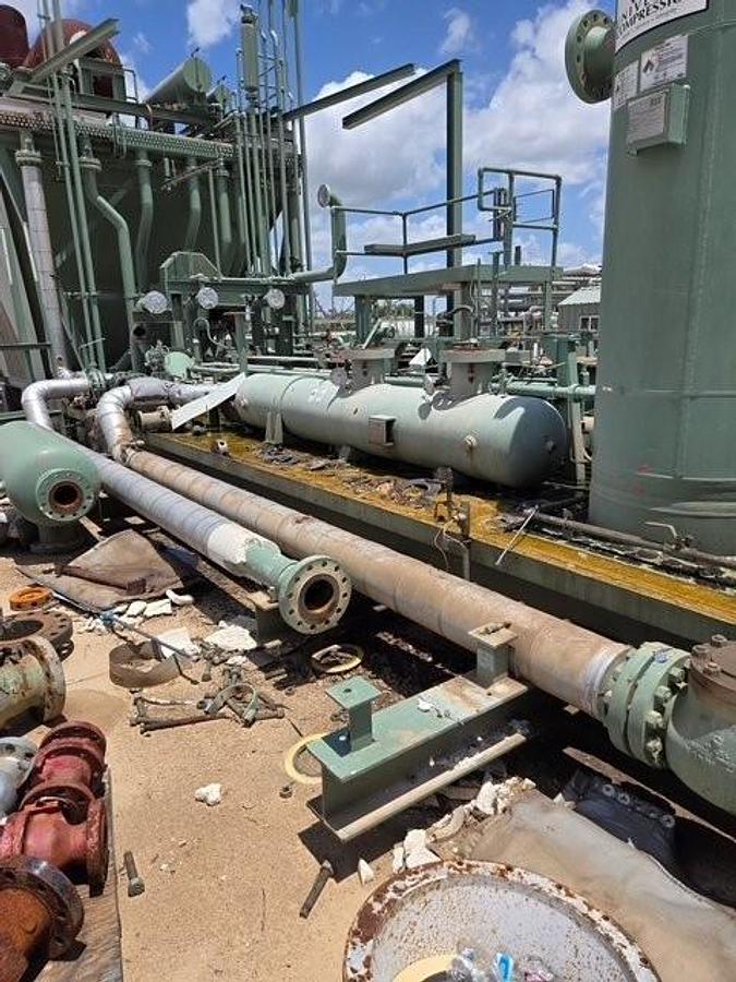 Used CAT G3606 / Ariel JGC/D-4 Two Stage Compressor Skid with Scrubbers and 132F2 Cooler Only