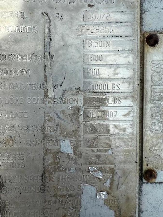 Cat G3408TA SN 6NB04803 / Ariel JGJ-2 SN F-29256 Three Stage Compressor Package Size 9.75” x 6.375” x 3.875” with 84BEH Cooler 