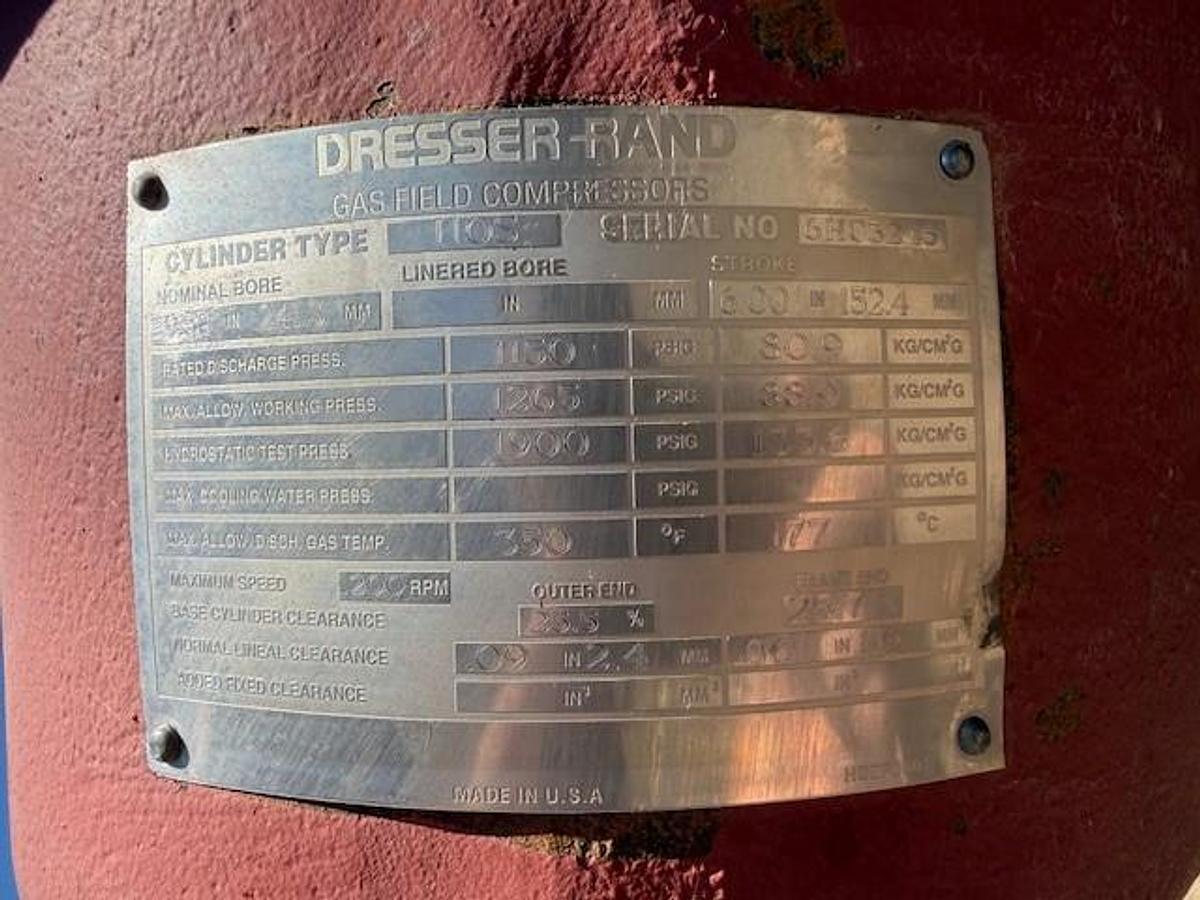 Used Ingersoll Rand 9.5” x 6” stroke HOS 1265 # Cylinder SN 6HC3245