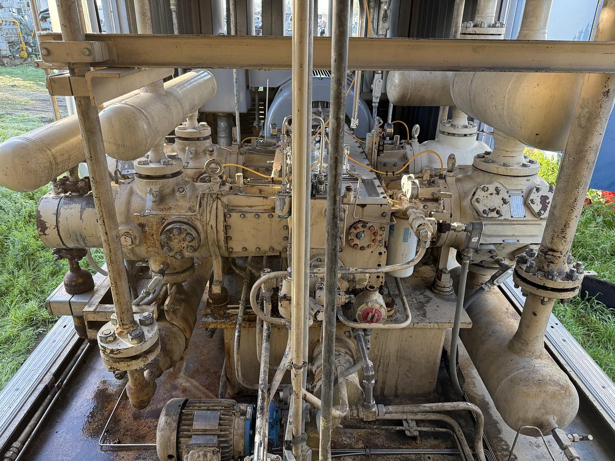 Used 600 HP / Ariel JGA-4 SN F-21749 Four Stage CNG Compressor Package Size 6.125” x 4.125” x 3.375” x 3.375” x 1.75” x 1.75” with ACE E721 Cooler