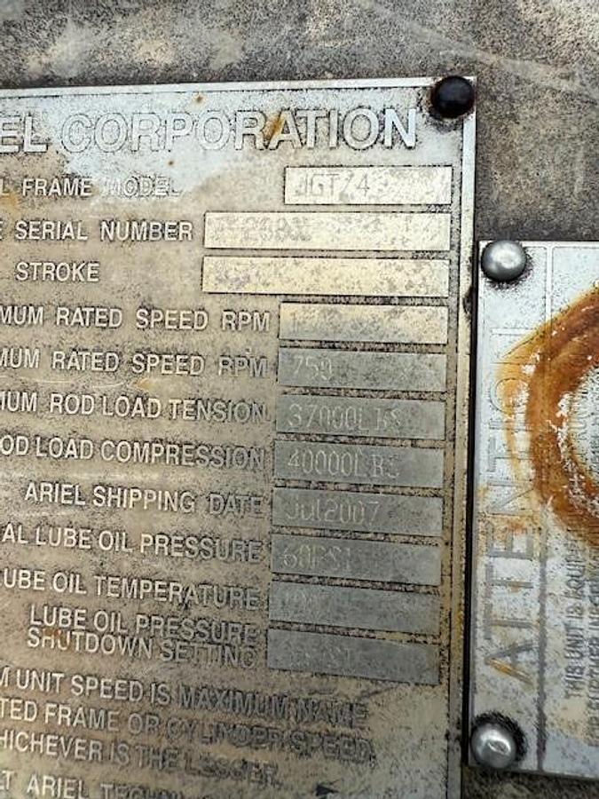 Used Ariel JGT-4 Compressor Frame SN F-28801