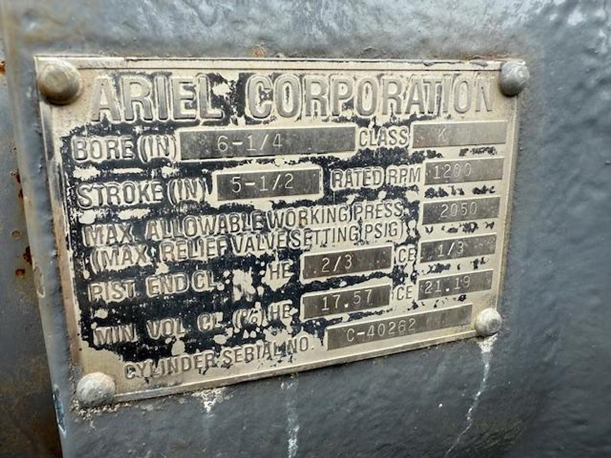 Used Waukesha L7042GSI / Ariel JGK-4 Two Stage Compressor Package SN F-13668 Size 9.125" x 9.125" x 6.25" x 6.25"  with 156FI Cooler