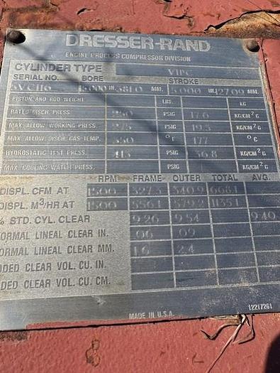 Used Ingersoll Rand 15" x 5" VIP Cylinder SN 5VC116