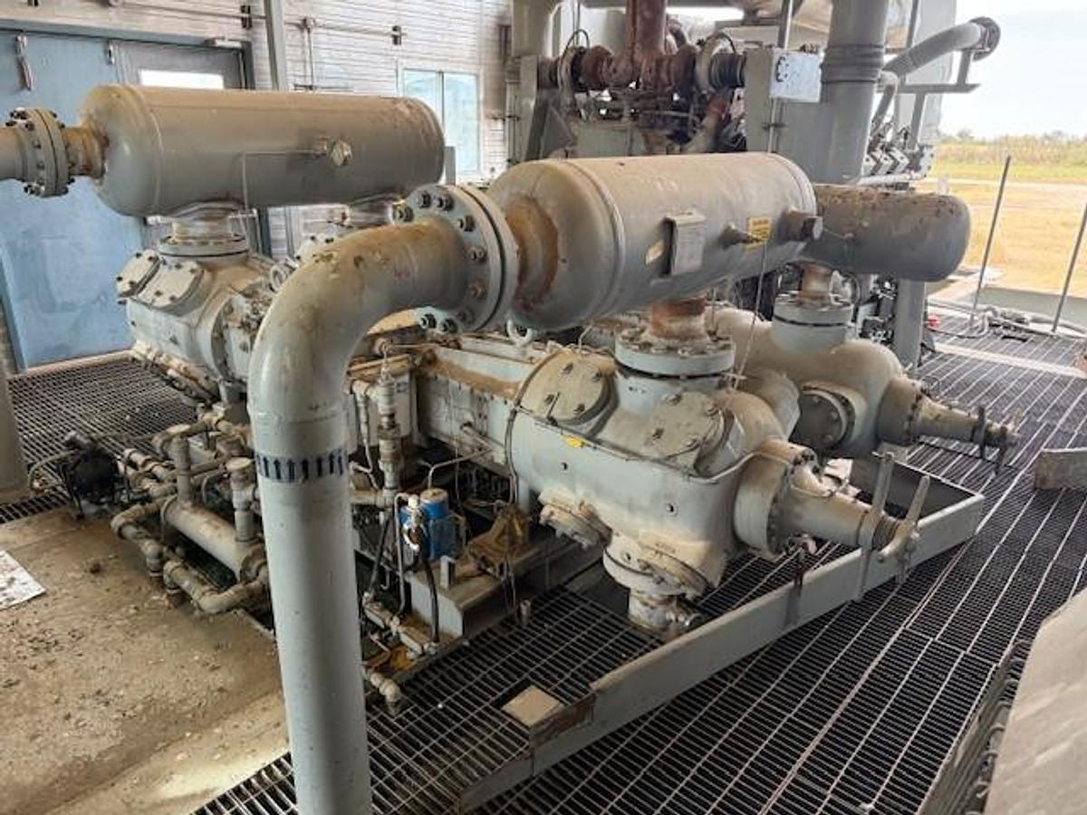 Used Waukesha Model L5790GL SN C-12498/3 Ariel Model JGK-4-3 Stage SN F-12035 Cylinder Sizes 14.125" x 13.625" x 9.125" x 6.25" Air-Ex Cooler Model 156EH 635,1315,1485