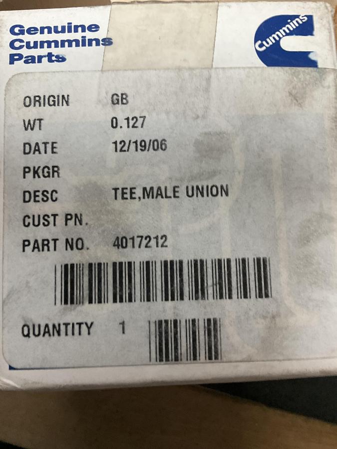 Cummins Male Union Tee PN 4017212