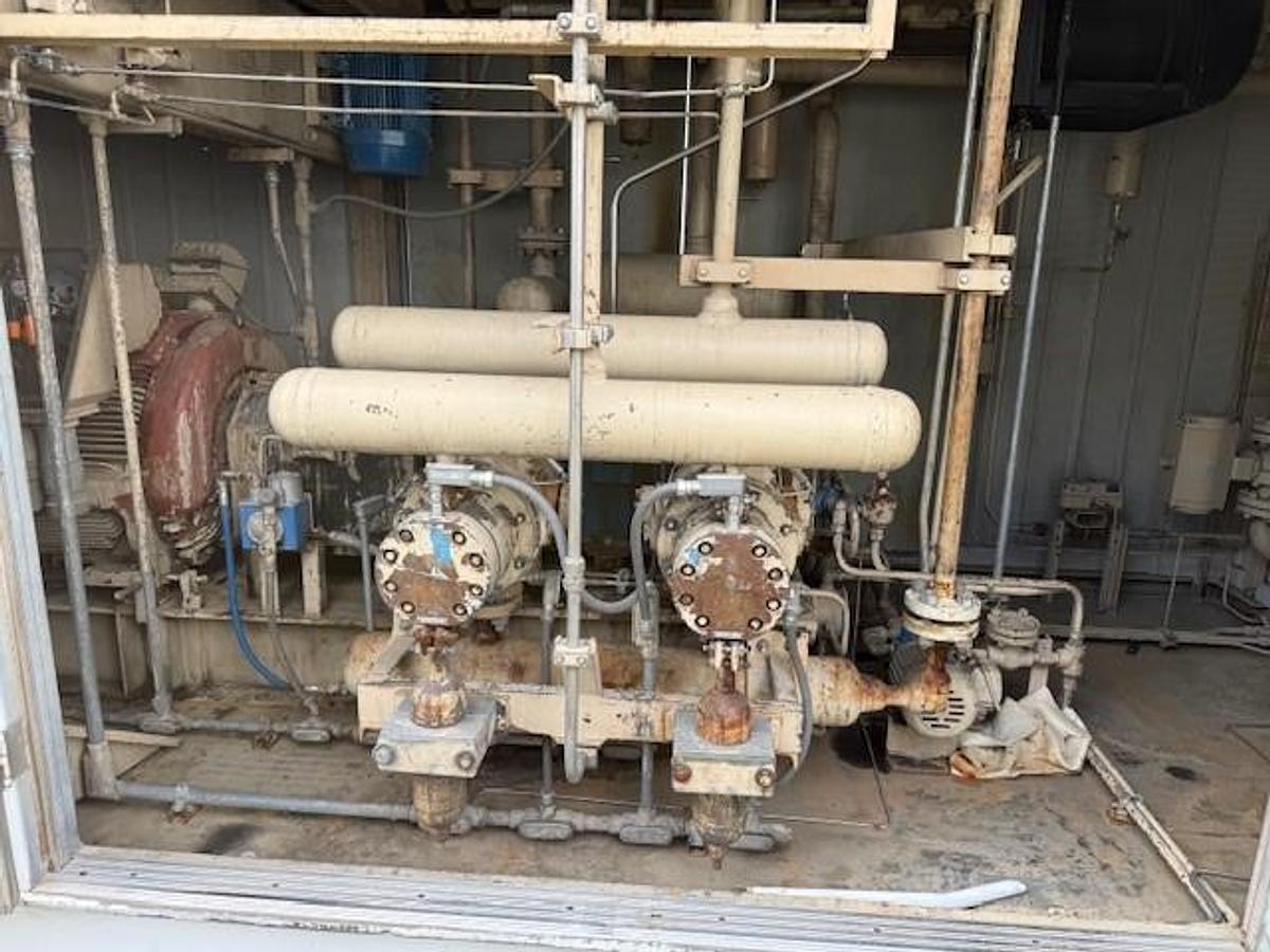 Used 600 HP / Ariel JGA-4 SN F 21750 Four Stage CNG Compressor Package Size 6.125” x 4.125” x 3.375” x 3.375” x 1.75” x 1.75” with ACE E721 Cooler